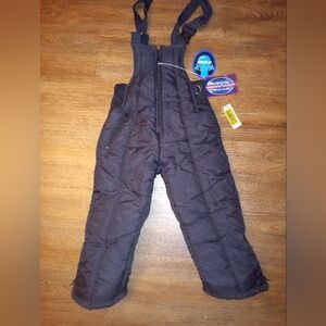 Vintage Black Insulated Overalls for Cold Weather, Size 5 Unisex